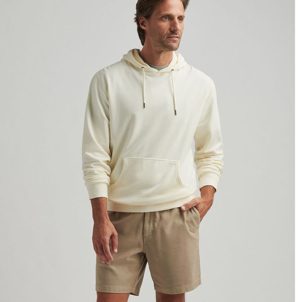 Peter Millar Lava Wash Pullover Hoodie Cream Size Small